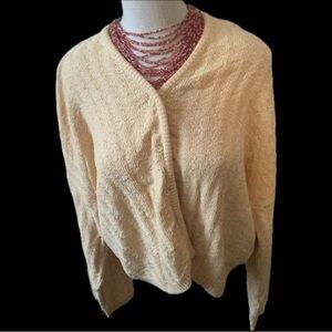 Vintage Harot Cotton Blend  Cardigan Butter Yellow Medium